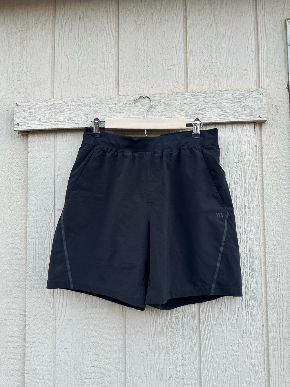 VRST Men's Black Athletic Lined Shorts with Elastic Waist Size Medium